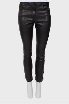 Tapered leather trousers