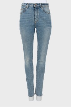 Blue high waist skinny jeans