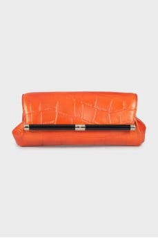 Red clutch with embossing