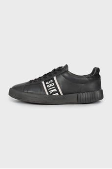 Black lace-up sneakers