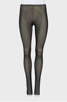 Decorated leggings with mesh