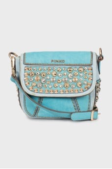 Crossbody bag decorated with rhinestones