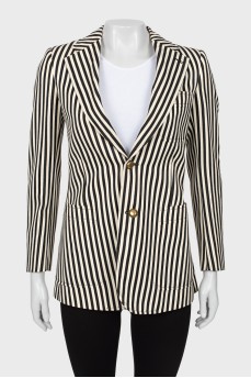Wool jacket with striped print