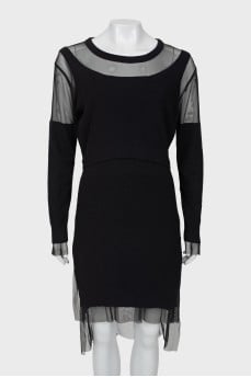 Black dress with mesh