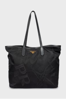 Textile bag with signature print