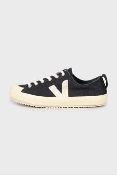 Textile sneakers with brand logo