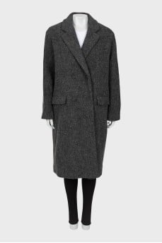 Gray double breasted coat with tag