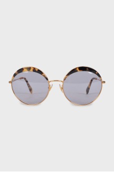 Round sunglasses in animal print