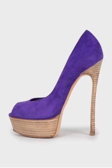 Purple suede shoes