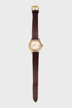 Wristwatch with leather strap