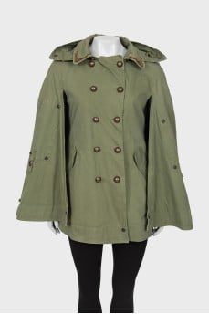 Green cape with buttons