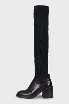 Combined black boots