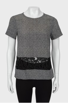Black and white blouse with lace