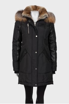 Black parka with fur