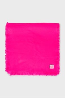 Pink fringed scarf