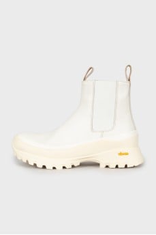 White boots with chunky soles
