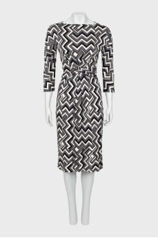 Silk dress with drapery