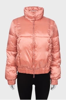 Pink cropped down jacket