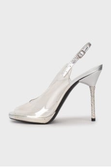 Silver embellished sandals