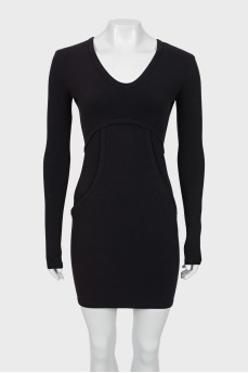 Mini dress with raised seams