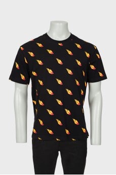 Men's black printed T-shirt
