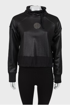 Black sweatshirt with drawstring