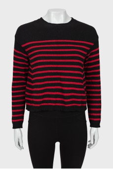 Knitted sweater with back print