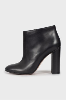Black leather ankle boots