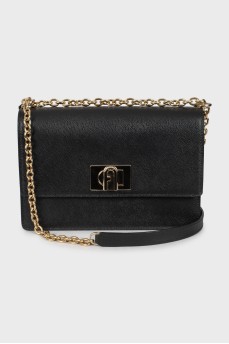 Leather bag with gold-tone fittings