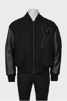 Men's bomber jacket with patch