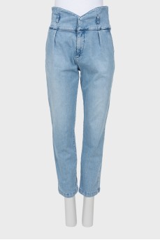 Light blue high-rise jeans