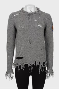 Ripped wool sweater