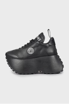 Leather sneakers with chunky soles