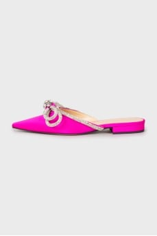 Textile mules with silver decor