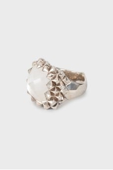 Silver set of ring and earrings