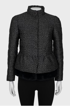 Quilted jacket with fur hem