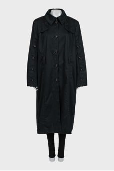 Black maxi raincoat