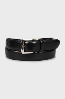 Men's belt with silver buckle