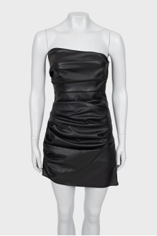 Draped leather dress