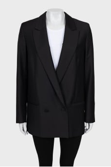 Double-breasted jacket in black