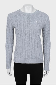 Gray knitted sweater