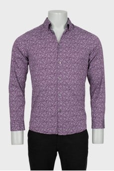 Men's purple printed shirt