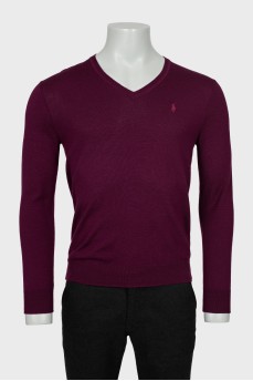 Men's wool V-neck jumper