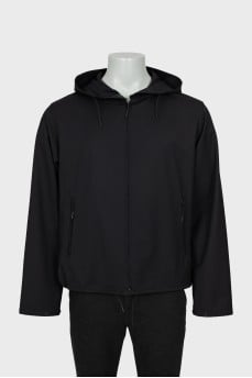 Men's black jacket with hood