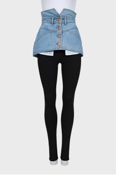 Denim peplum with buttons