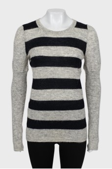 Short pile striped jumper