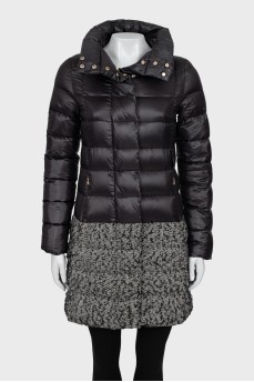 Quilted down jacket with printed bottom