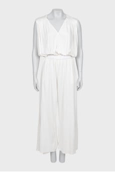 White V-Neck jumpsuit