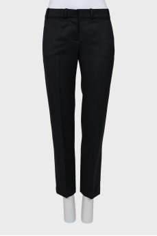 Low-rise wool trousers