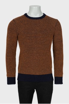 Men's knitted sweater with polka dots